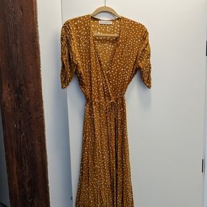 Faithfull the Brand - brown spotted wrap dress